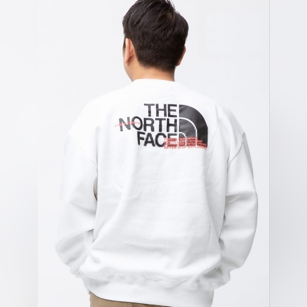The North Face White Crewneck Sweatshirt Men’s M Big Back Logo Streetwear.